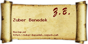 Zuber Benedek névjegykártya